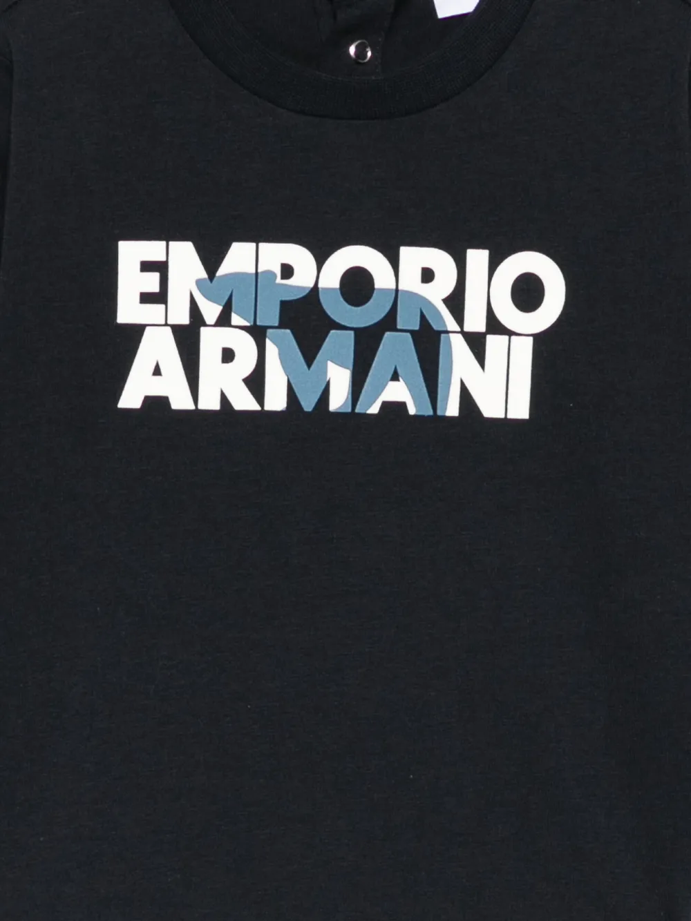 Emporio Armani Kids logo-print long-sleeve t-shirt Blauw