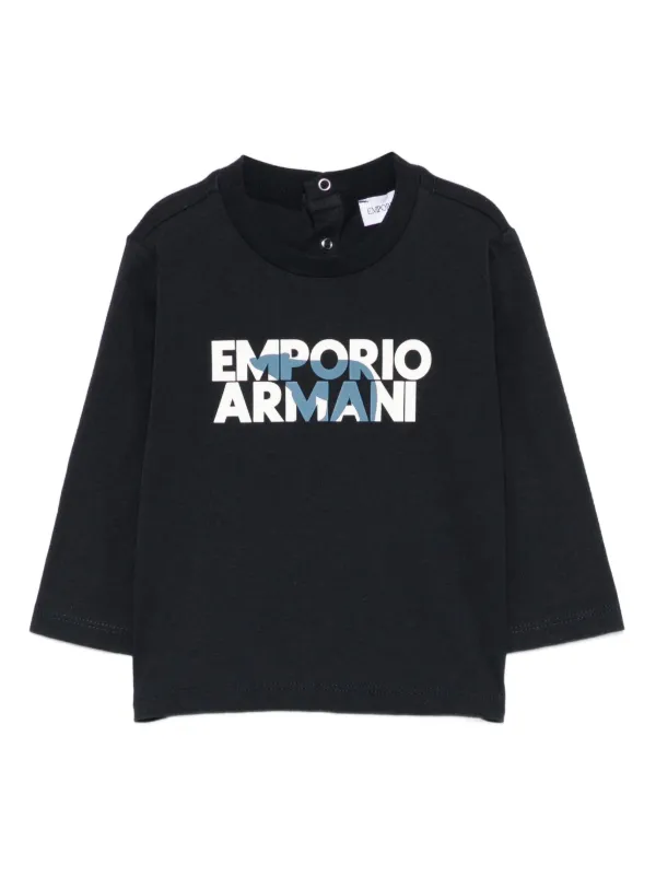 【美品】EMPORIO ARMANI Tシャツ ブルー（キッズ） Emporio Armani Kids ロングTシャツ | ブルー | FARFETCH JP