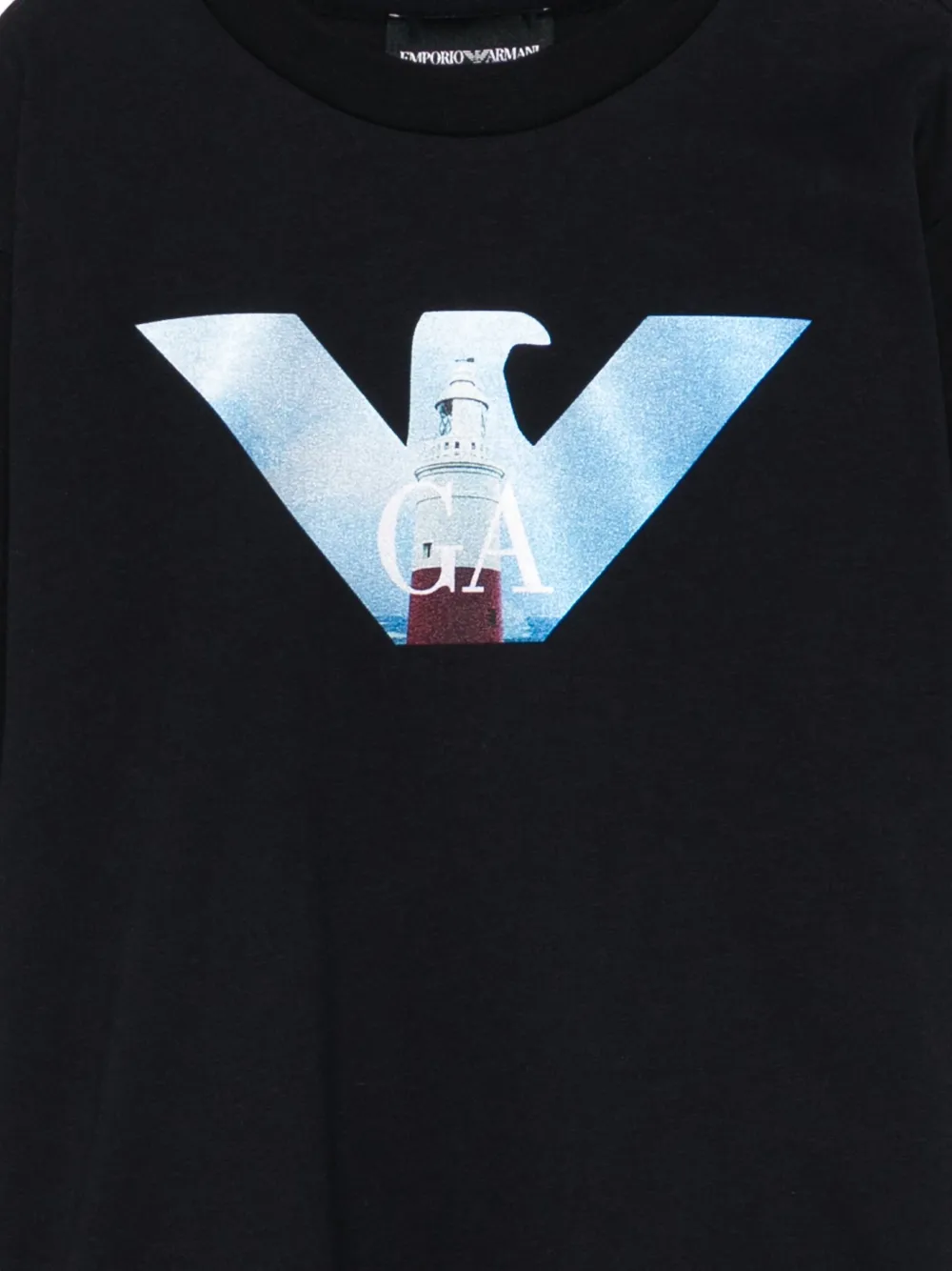Emporio Armani Kids logo-print t-shirt Blauw