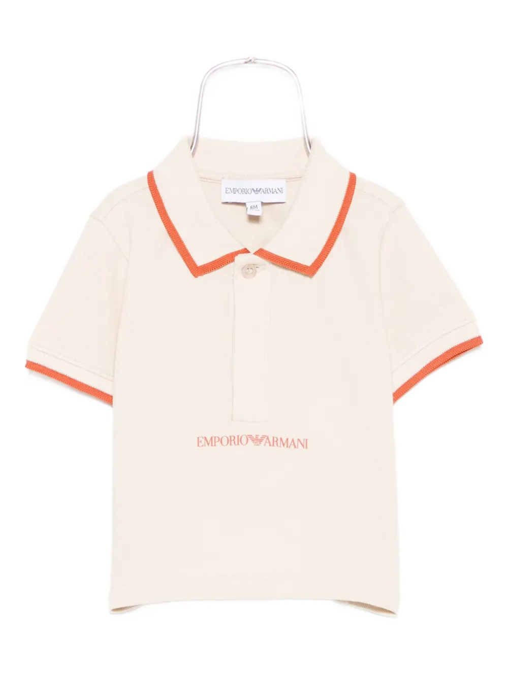 Emporio Ar i Kids logo-detailed polo shirt Beige