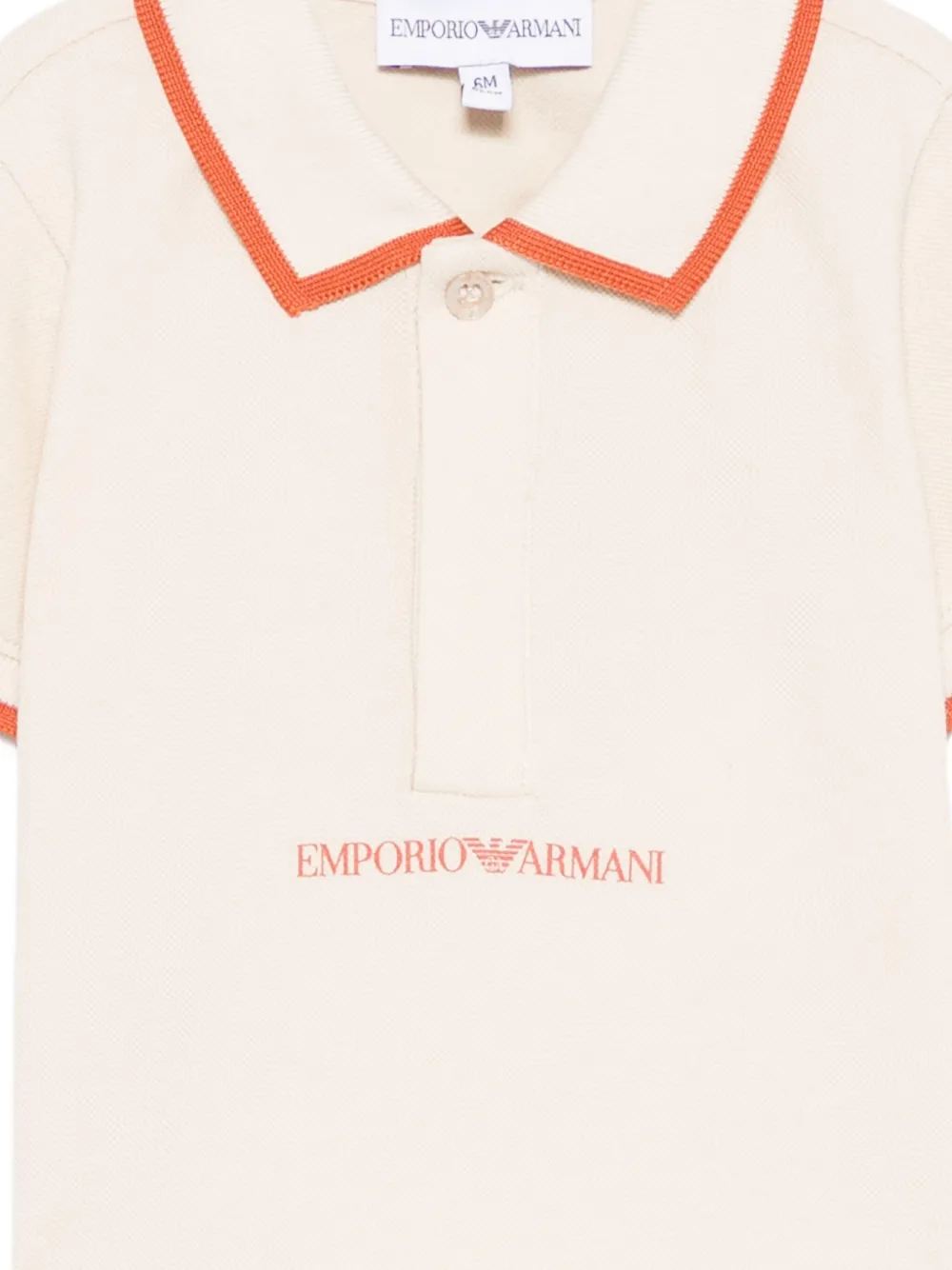 Emporio Armani Kids logo-detailed polo shirt Beige