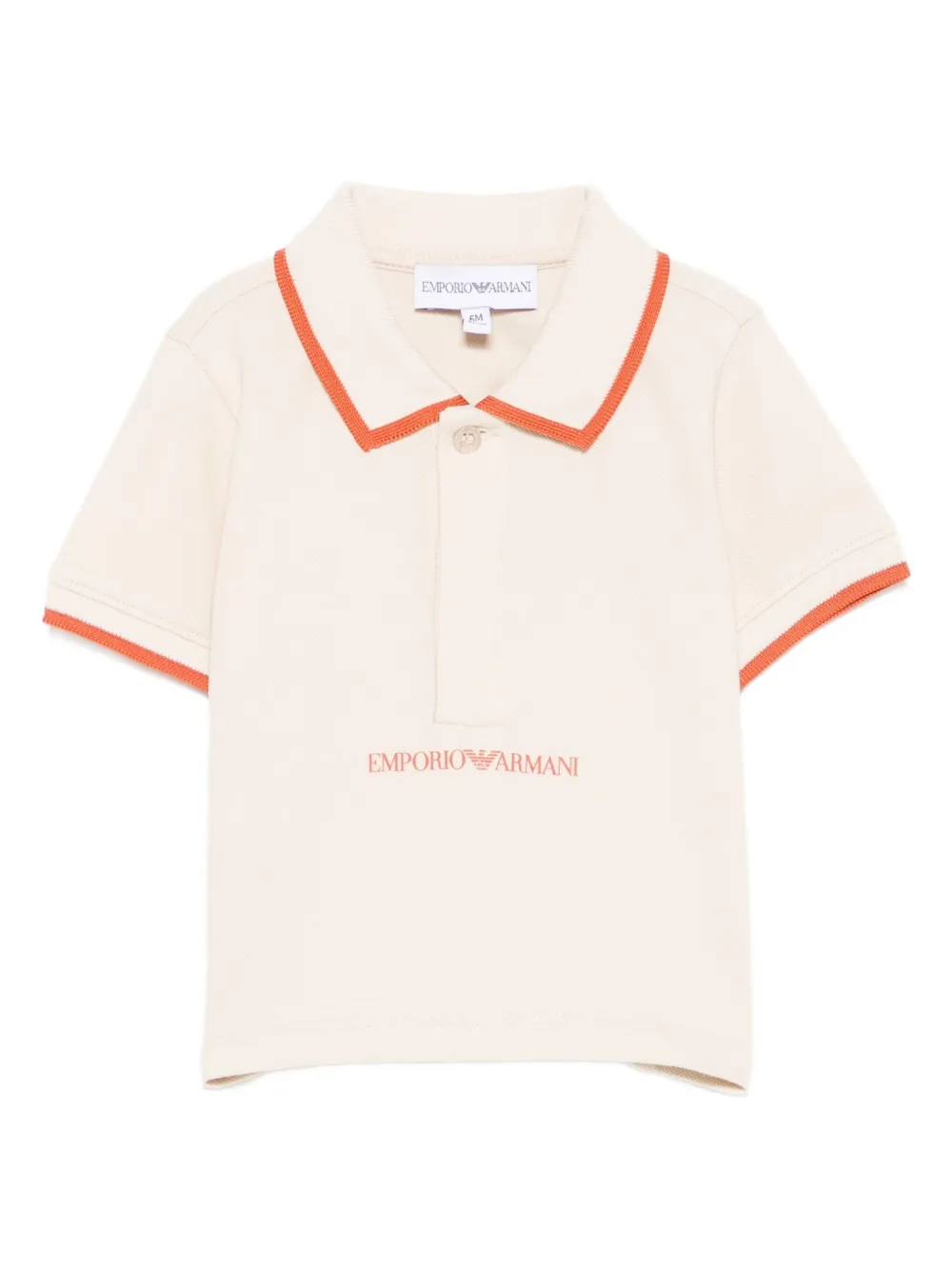 Emporio Ar i Kids logo-detailed polo shirt Beige