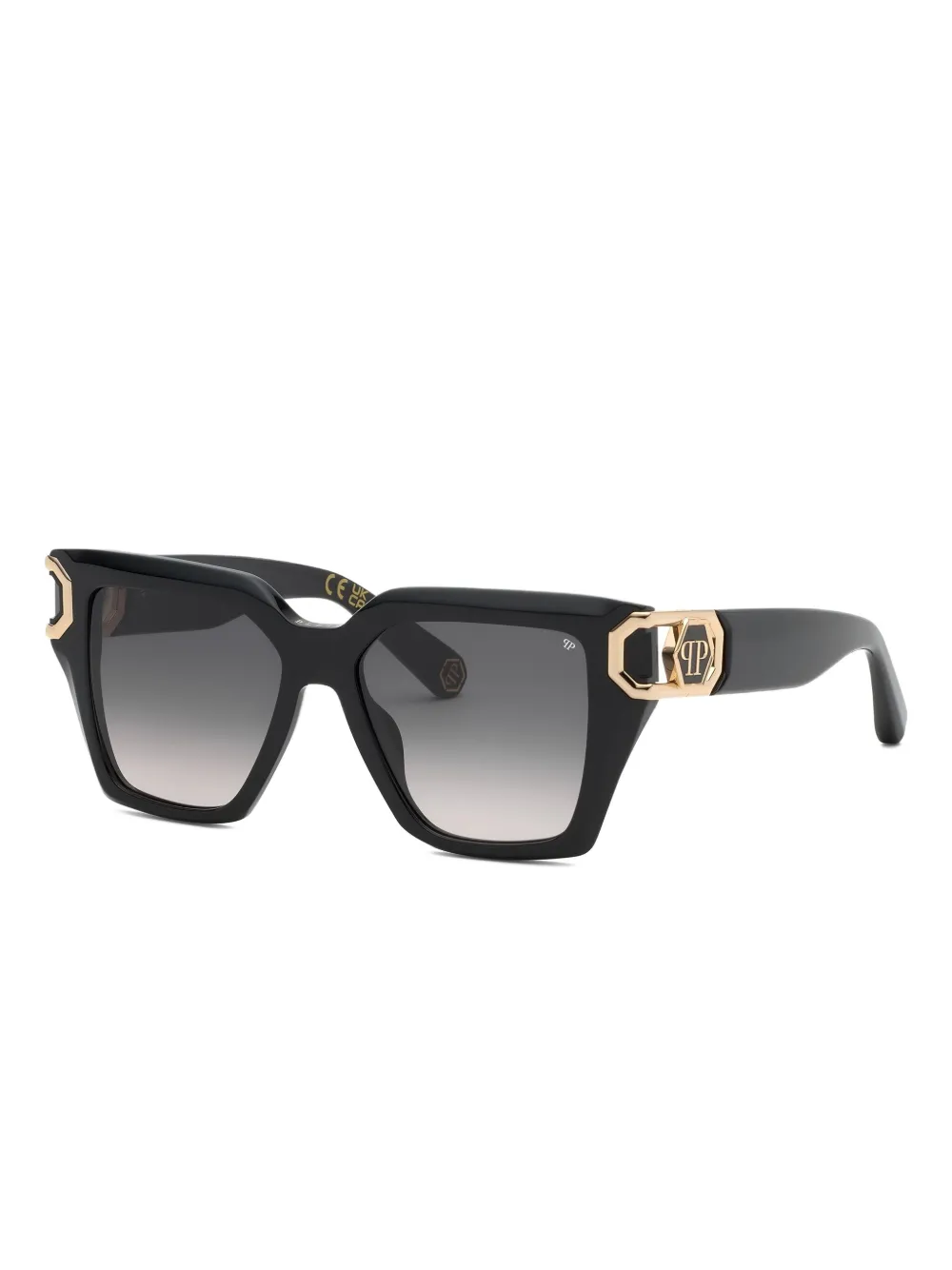 Philipp Plein Eyewear Zonnebril met logoplakkaat - Zwart