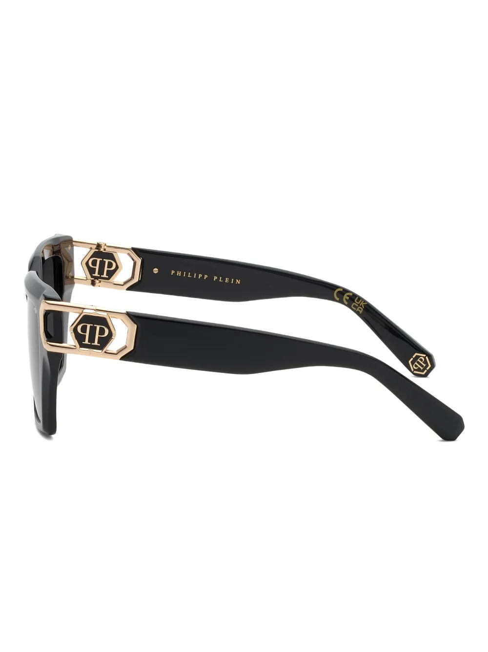 Philipp Plein Eyewear Zonnebril met logoplakkaat Zwart