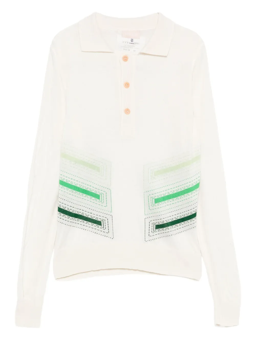 Versace Pre-Owned 2001 geometric-embroidery polo shirt | White | Image 1