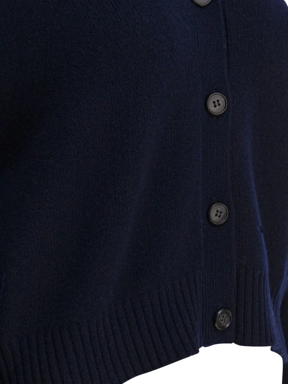 Lisa Yang Cropped Marion Cardigan With Deep V-neckline In Blue