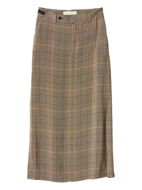 Adnym Troy checked belted midi skirt