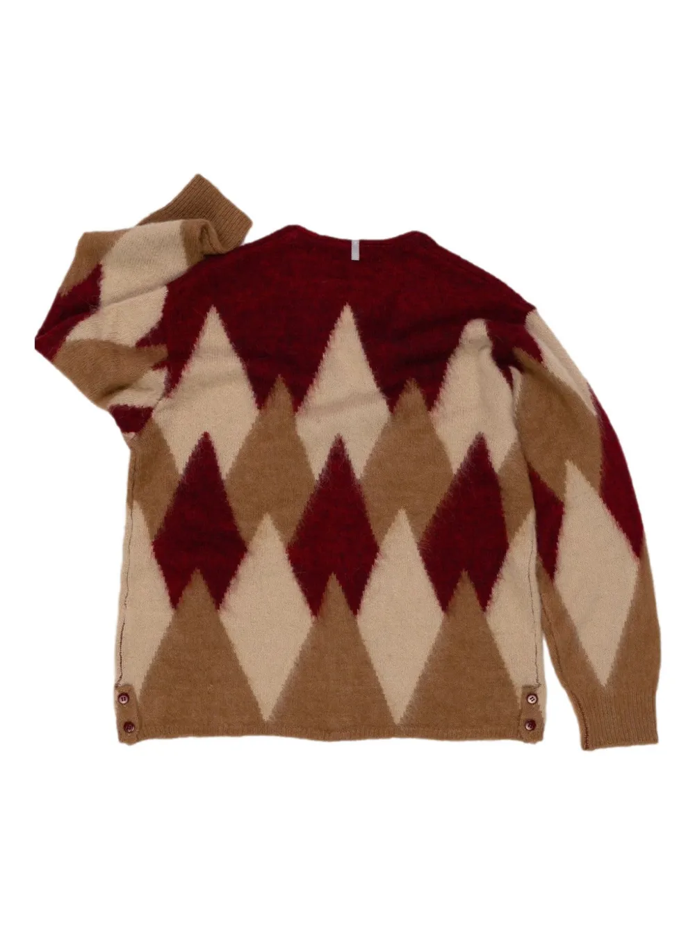 MANASTASH diamond-pattern cardigan Bruin