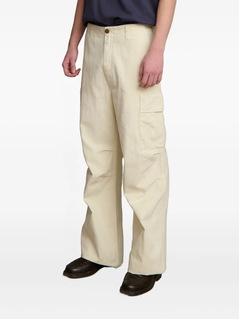 Palmes Cargo broek met visgraatpatroon - Beige
