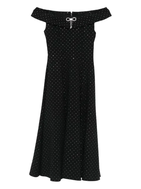NISSA embellished off-shoulder midi dress