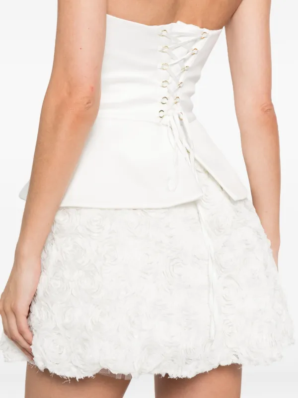 NISSA floral-detail Peplum Mini Dress | White | FARFETCH NISSA floral-detail Peplum Mini Dress | White | FARFETCH