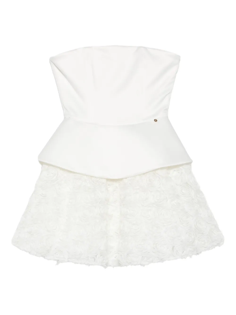 NISSA floral-detail peplum mini dress - ホワイト NISSA floral-detail peplum mini dress - ホワイト