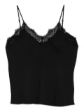 NISSA lace-trim top - Black