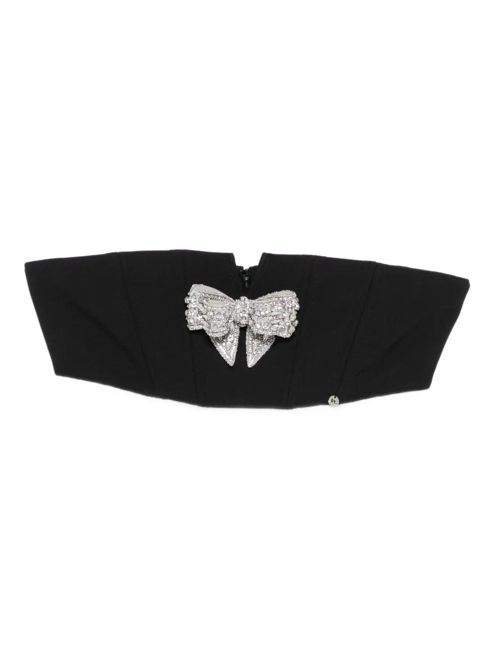 NISSA bow-embellished bustier top Zwart