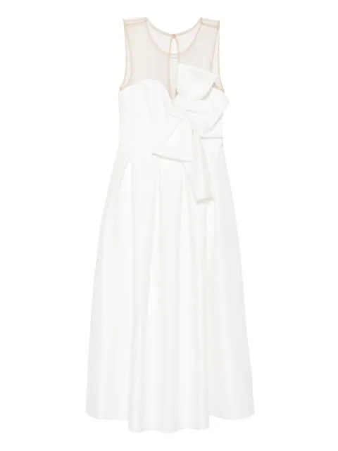 NISSA bow-detail midi dress