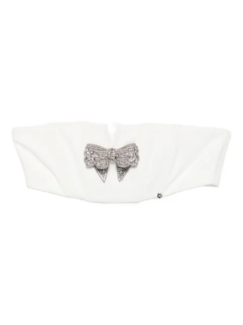 NISSA bow-embellished crop top