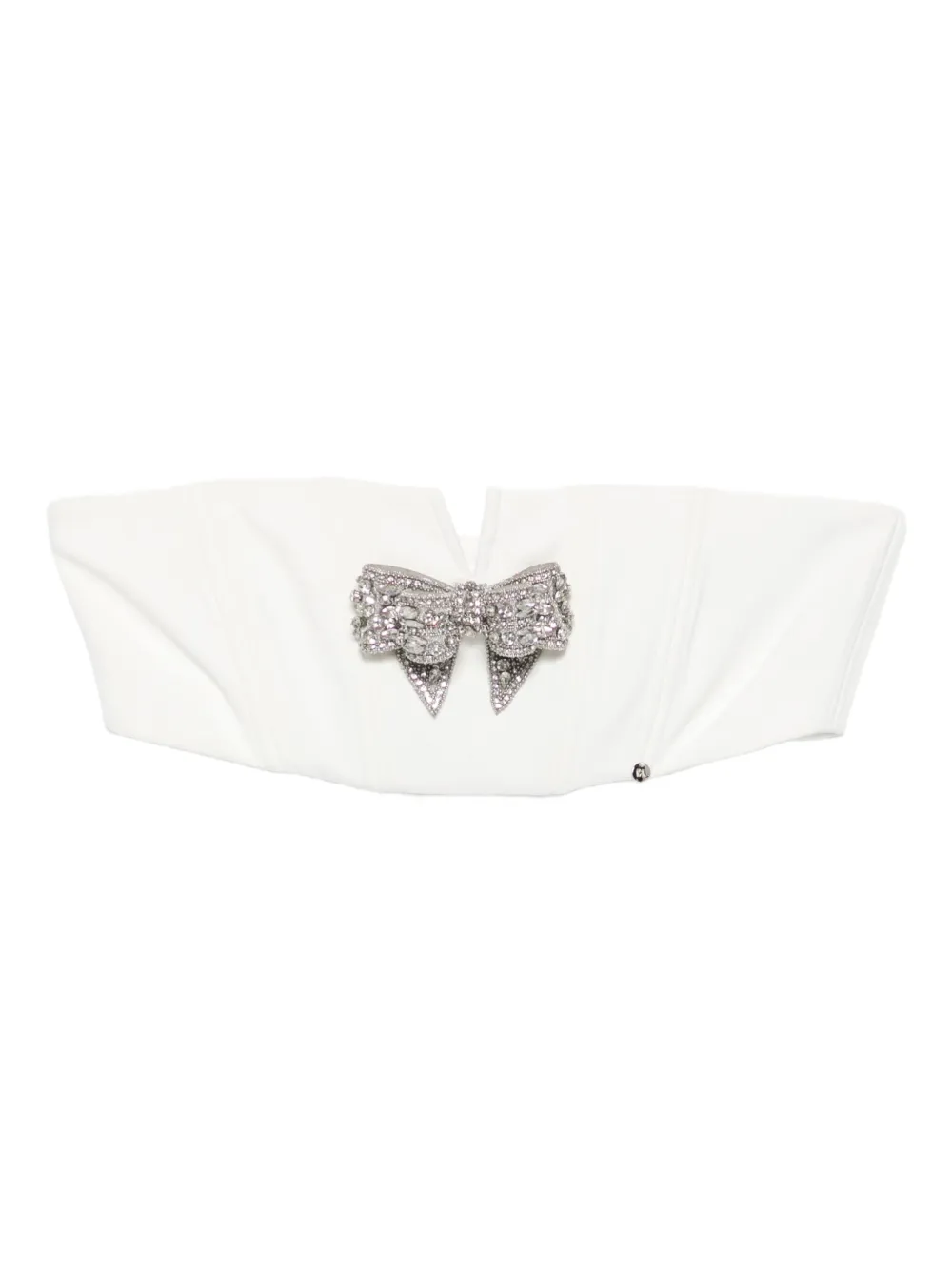 NISSA bow-embellished crop top | White | Image 1