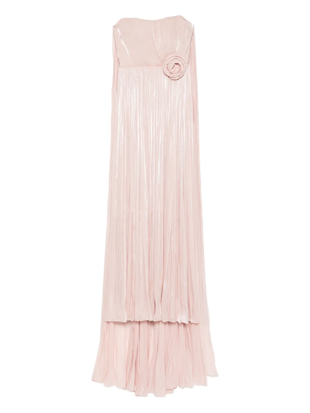 NISSA pleated floral-embellished dress - ピンク NISSA pleated floral-embellished dress - ピンク