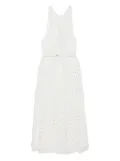 NISSA pleated polka-dot midi dress - White
