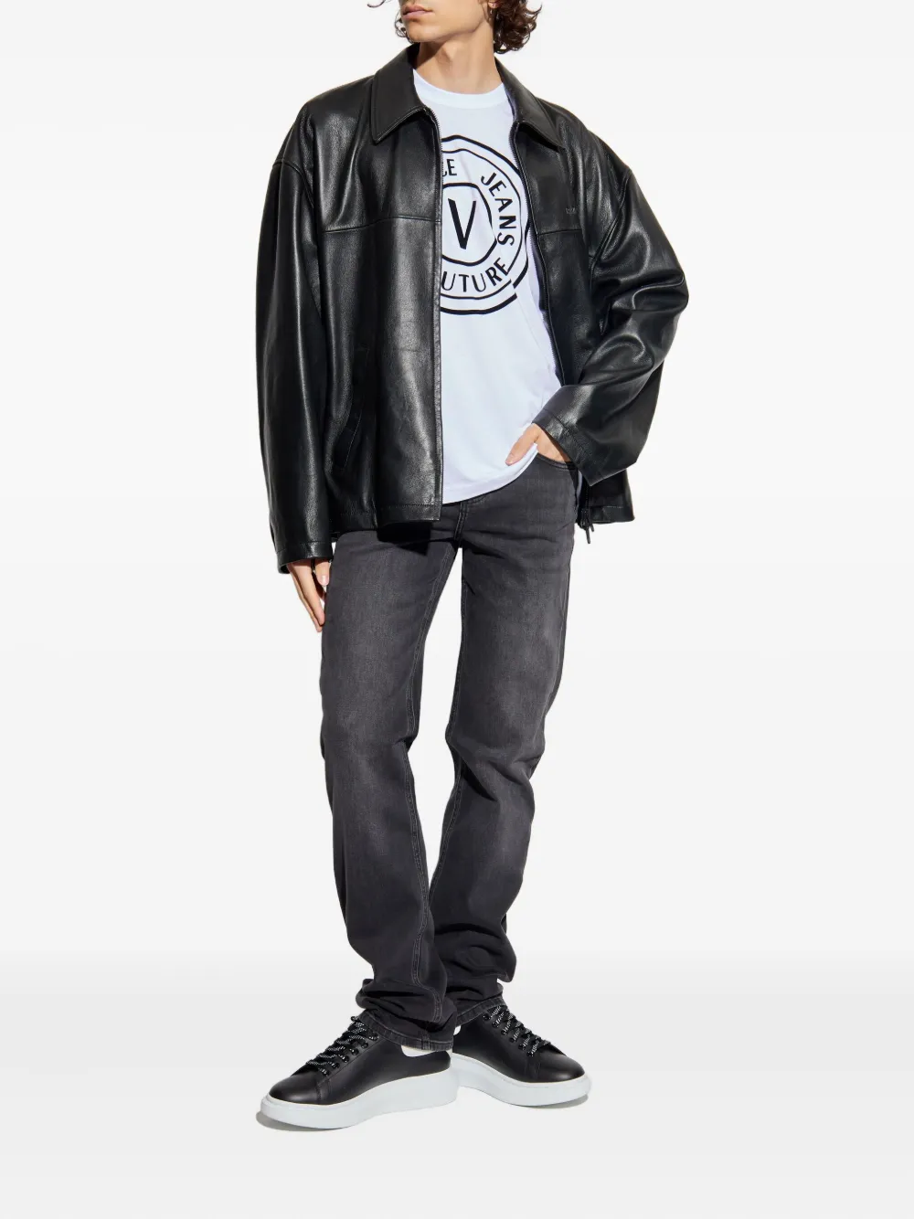 Versace Jeans Couture logo-print T-shirt Wit