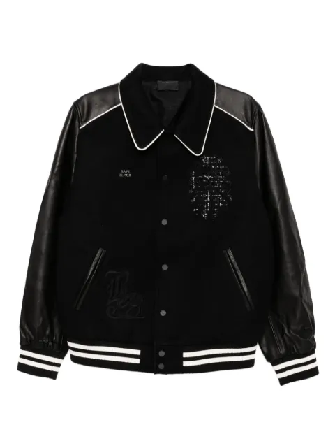 BAPE BLACK *A BATHING APE® logo-varsity jacket