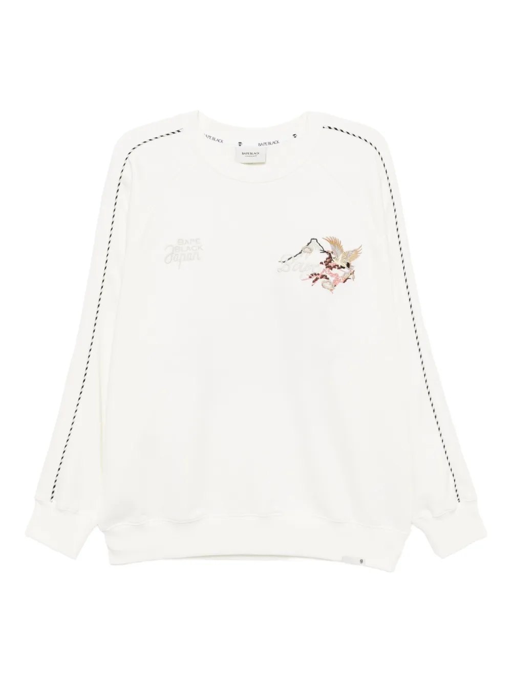 Bape Logo-embroidered Sweatshirt In White