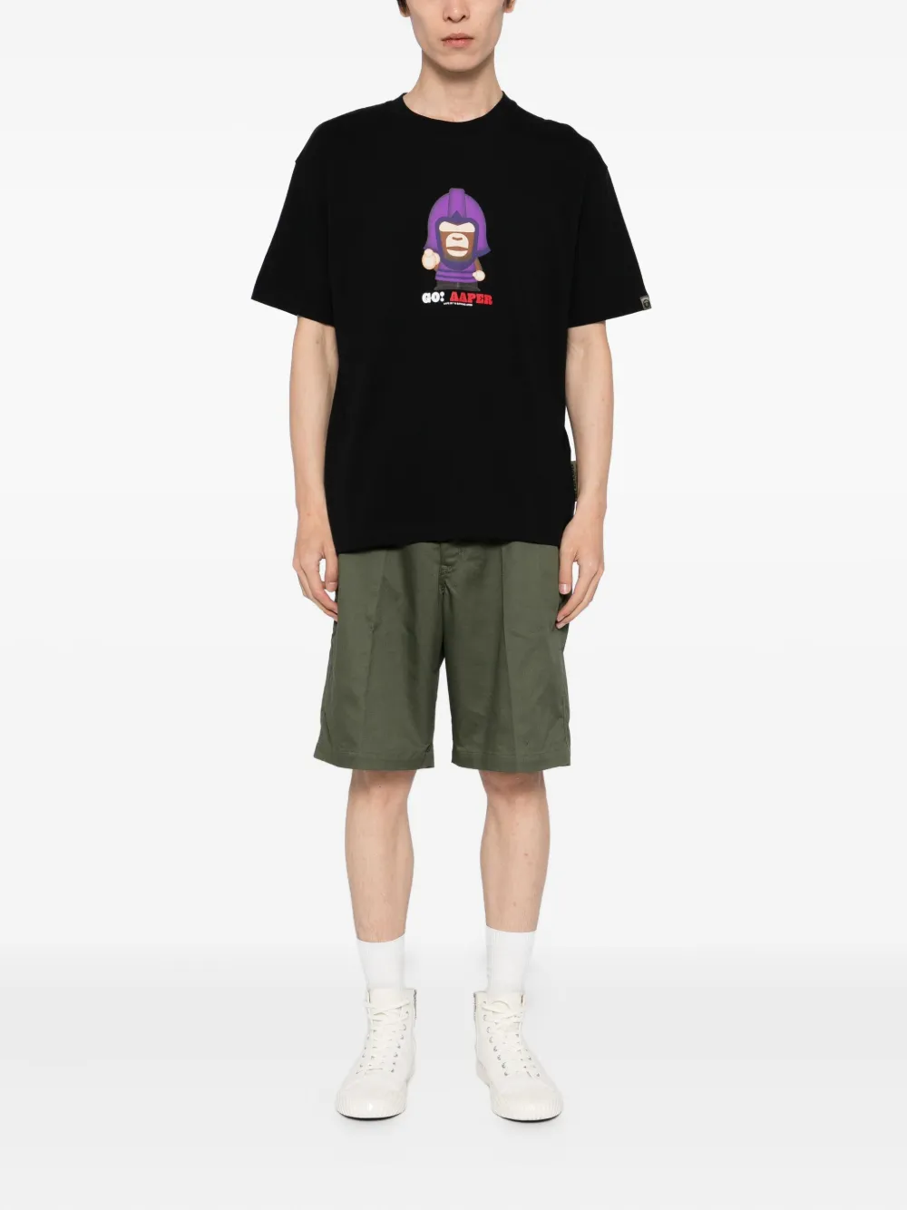 AAPE BY *A BATHING APE T-shirt met grafische print - Zwart