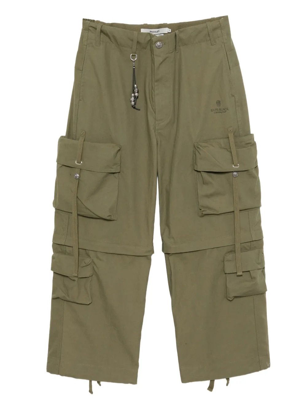 Bape Cargo Wide-leg Trousers In Green