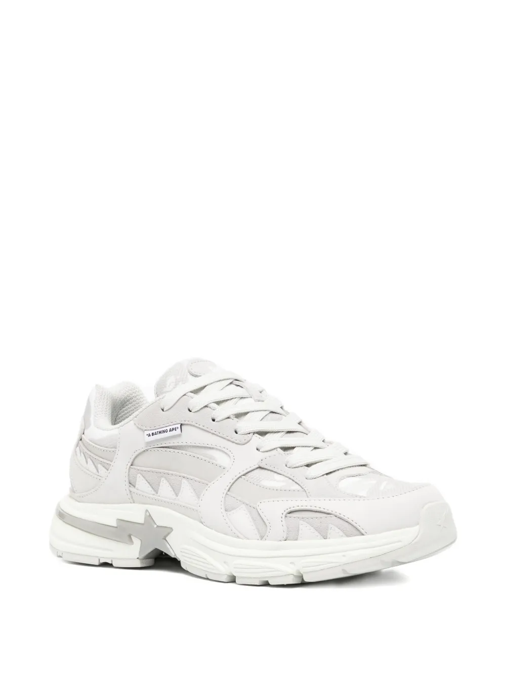 A BATHING APE star-embellished trainers White