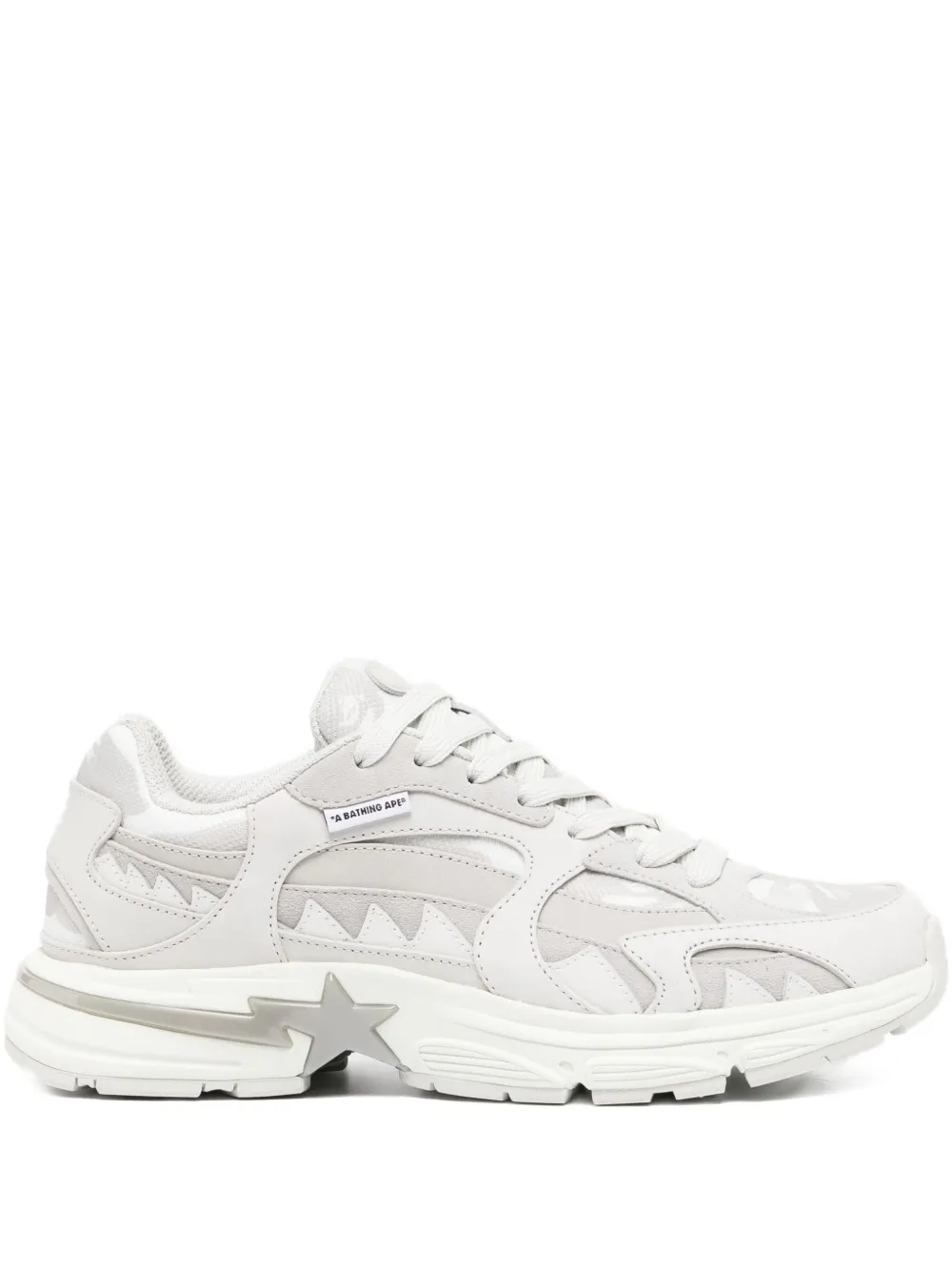 A BATHING APE star-embellished trainers White