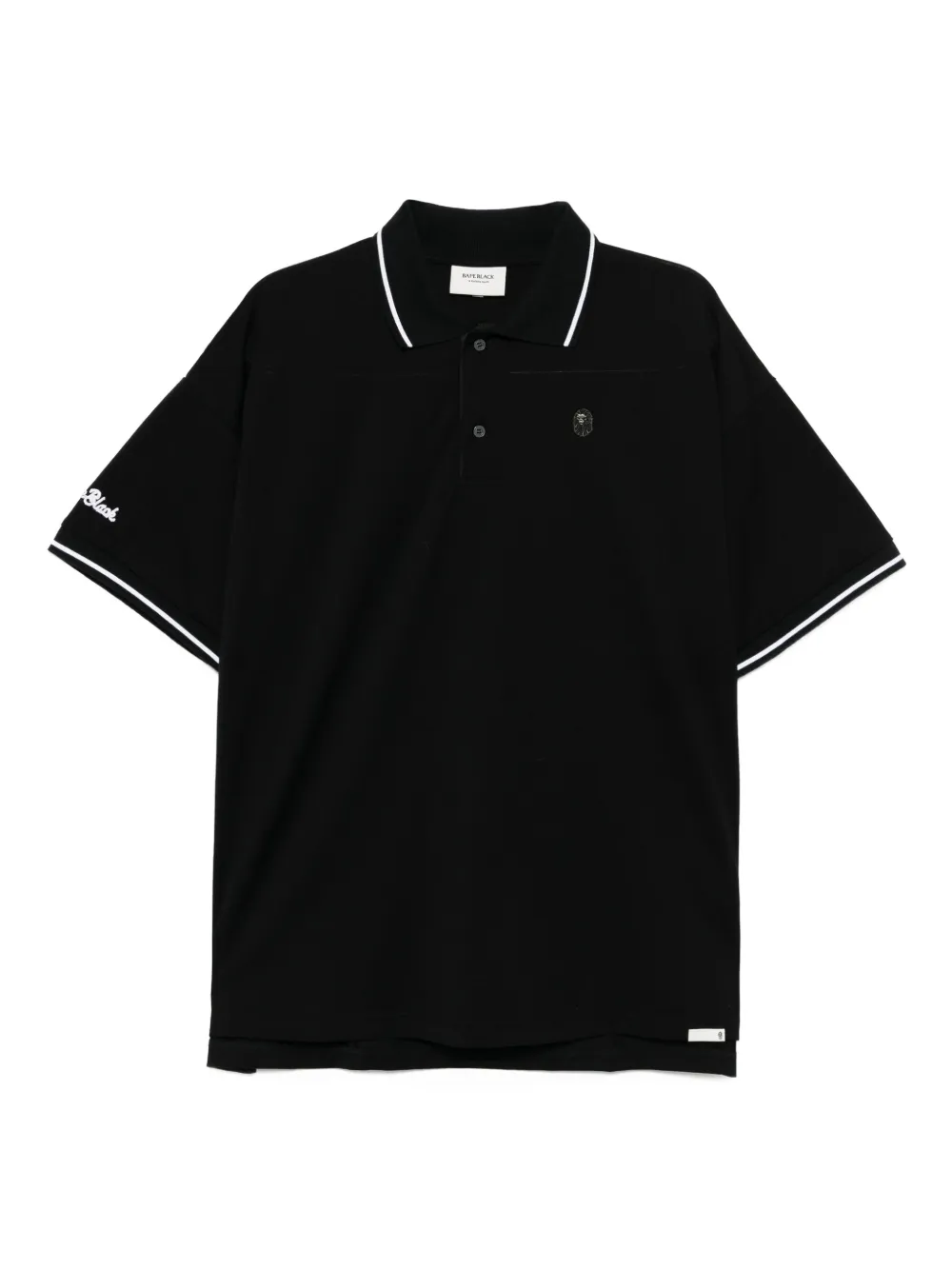 Bape Logo-embroidered Polo Shirt In Black