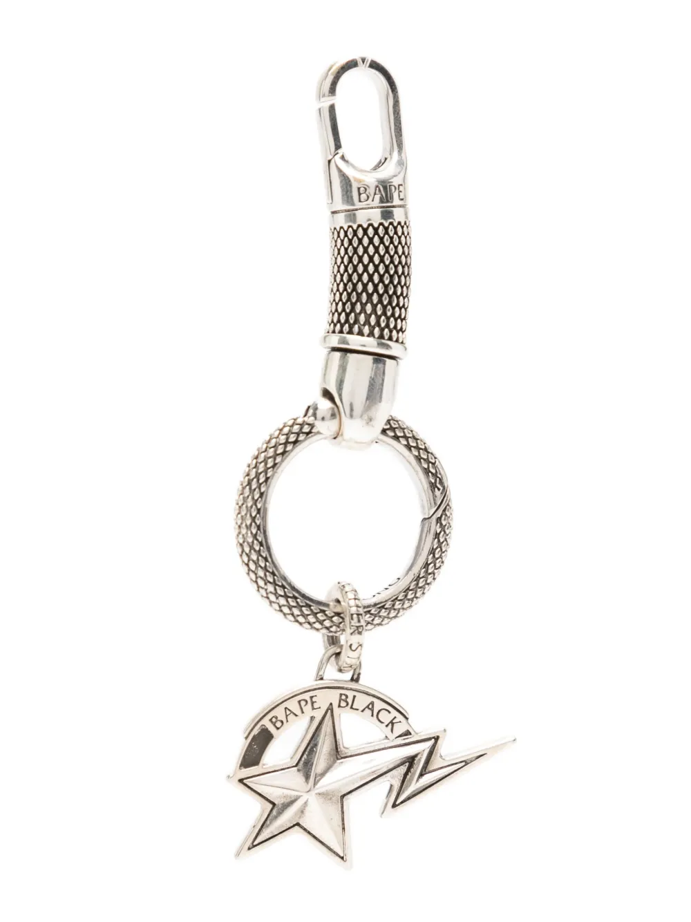 Bape Star-embellished Keychain In Silver