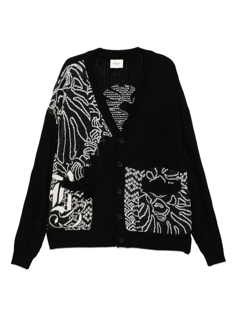 Bape Graphic-print Cardigan In Black