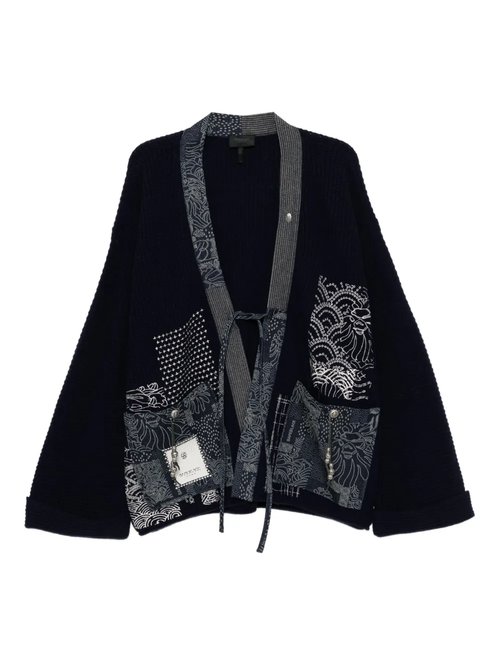 Bape Patchwork Cardigan In Blue