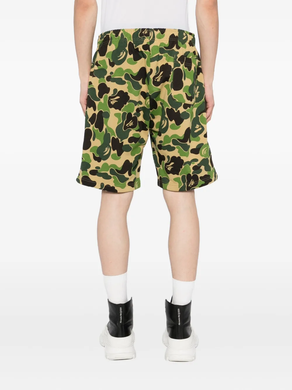 A BATHING APE Shorts met grafische print Groen