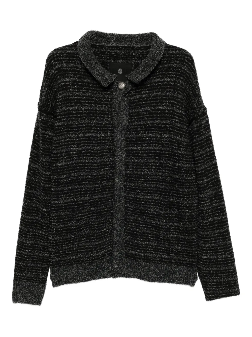 Bape Logo-embroidered Cardigan In Black