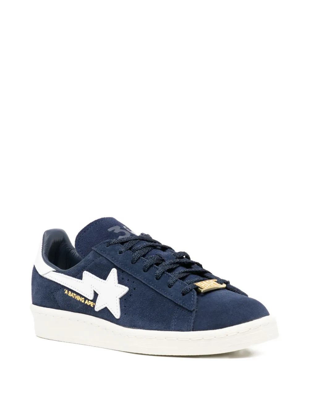 A BATHING APE star-patch suede trainers Blue