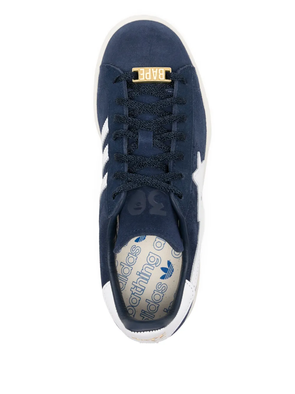 A BATHING APE star-patch suede trainers Blue