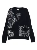 BAPE BLACK *A BATHING APE® logo-embroidered cardigan - Blue
