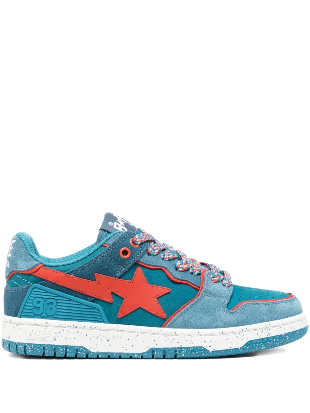 A BATHING APE star-patch lace-up trainer Blue