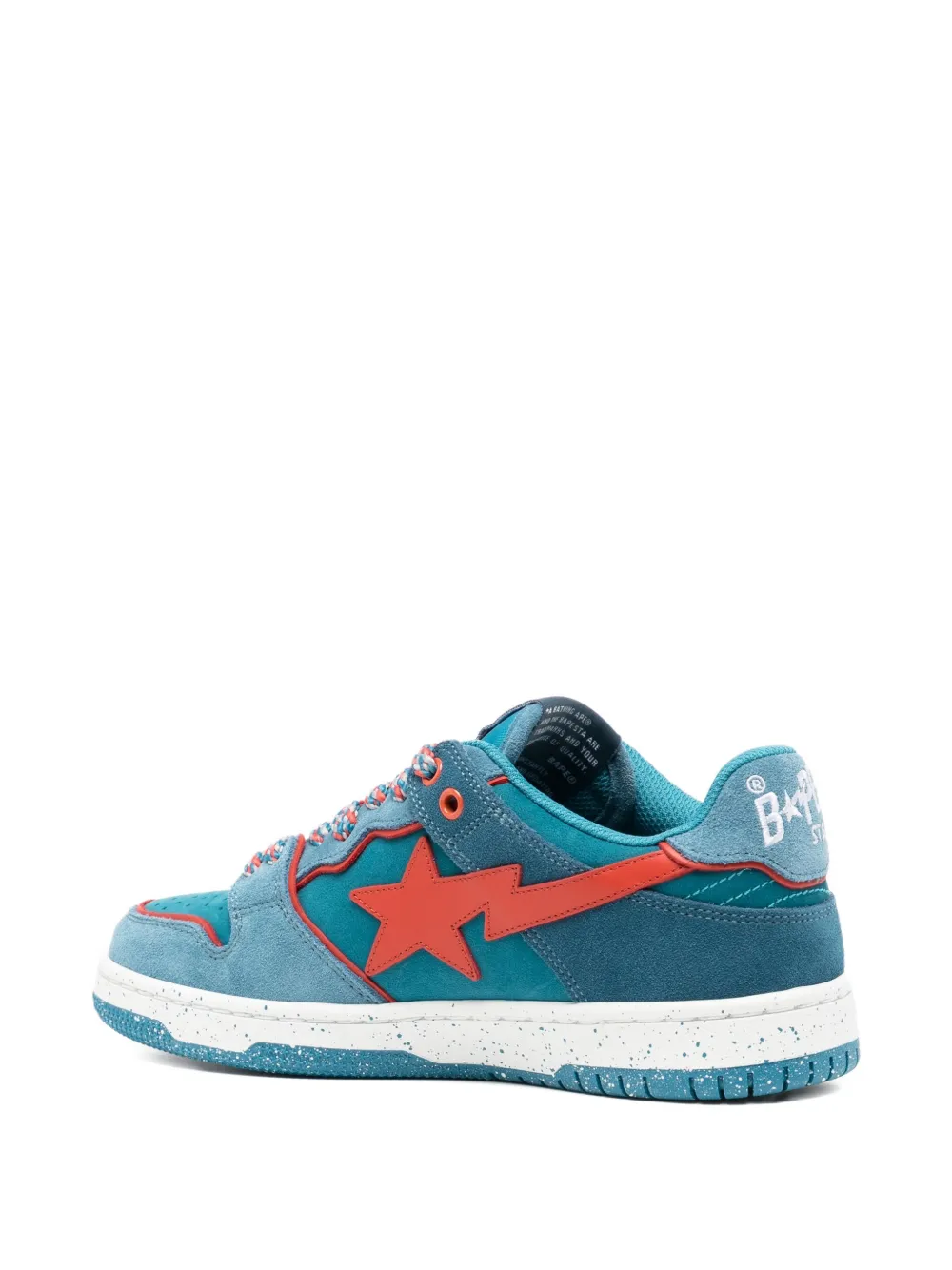 A BATHING APE star-patch lace-up trainer Blue
