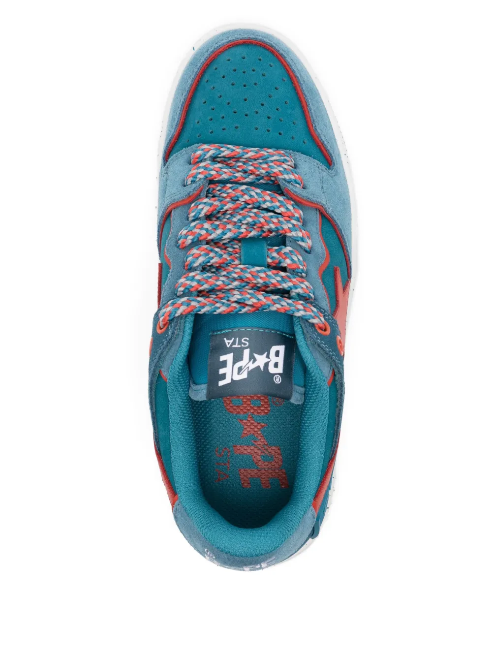 A BATHING APE star-patch lace-up trainer Blue