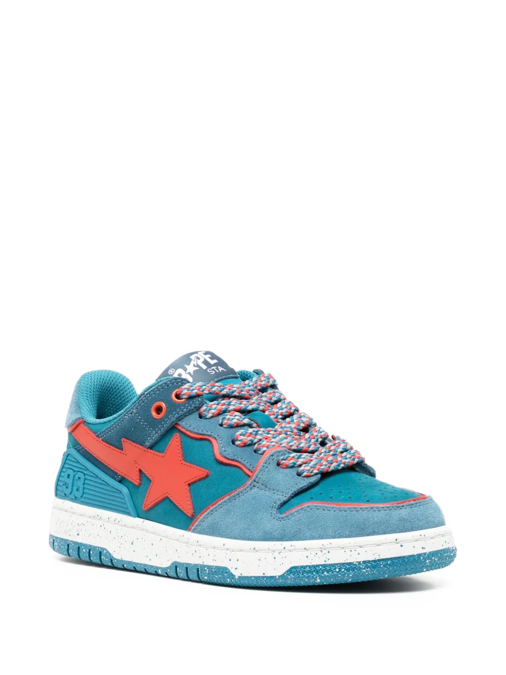A BATHING APE star-patch lace-up trainer Blue