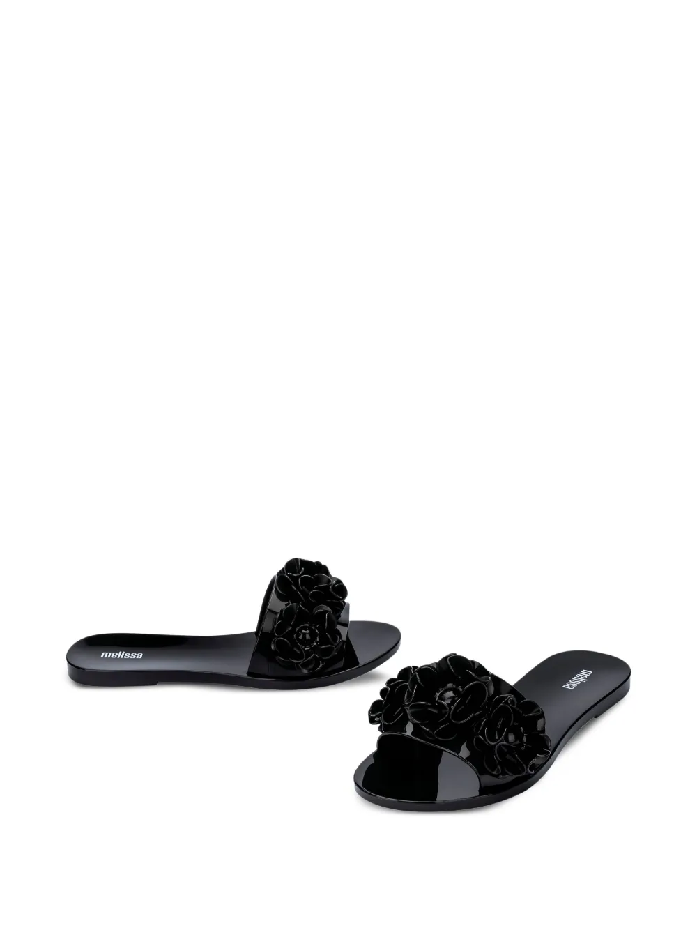 Melissa floral-embellished slides Black