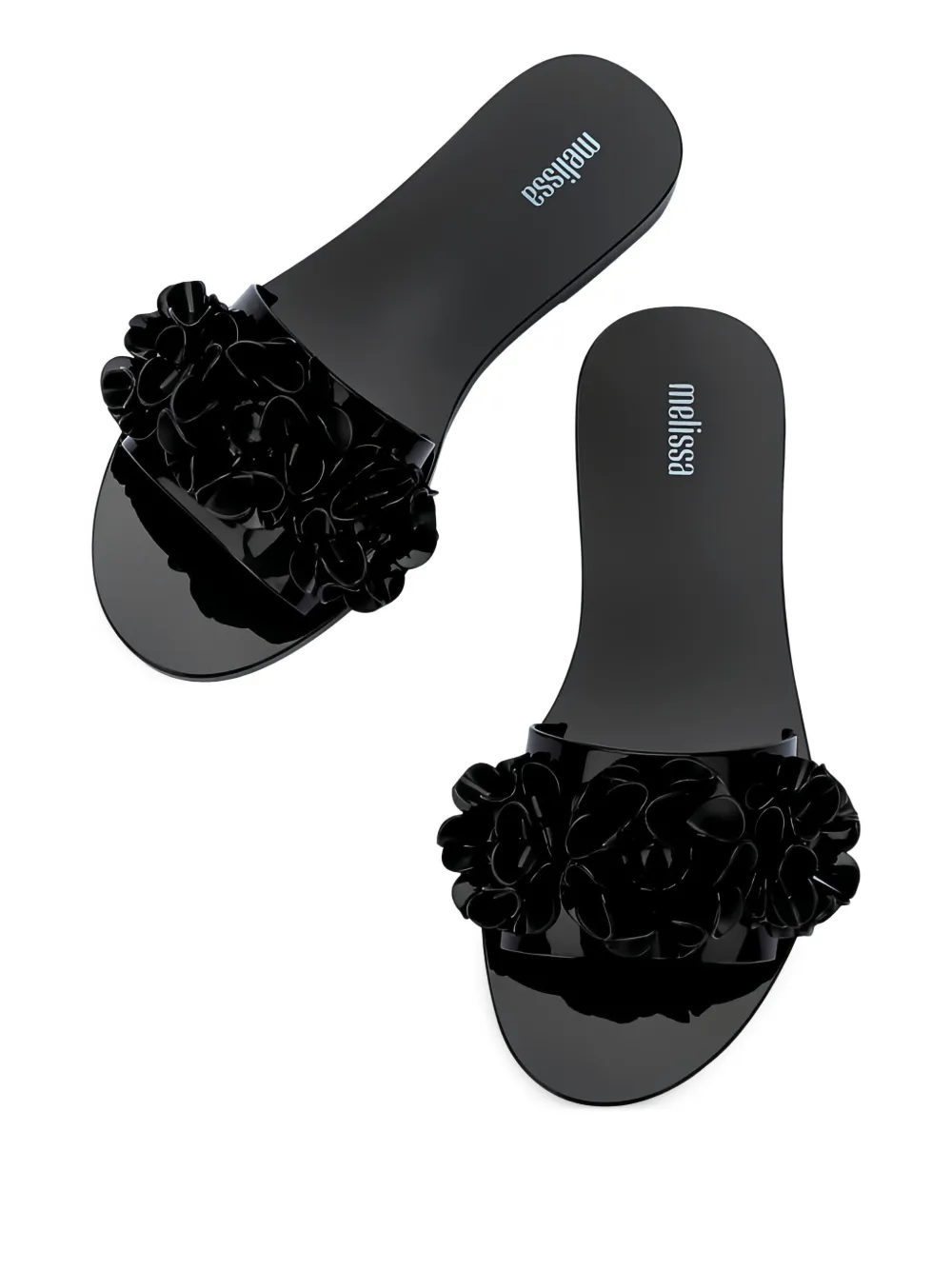 Melissa floral-embellished slides Black