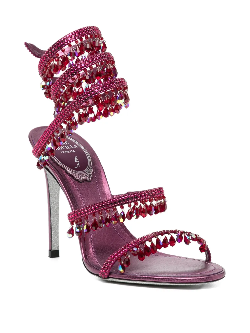 René Caovilla 100mm Chandelier Sandals In Pink