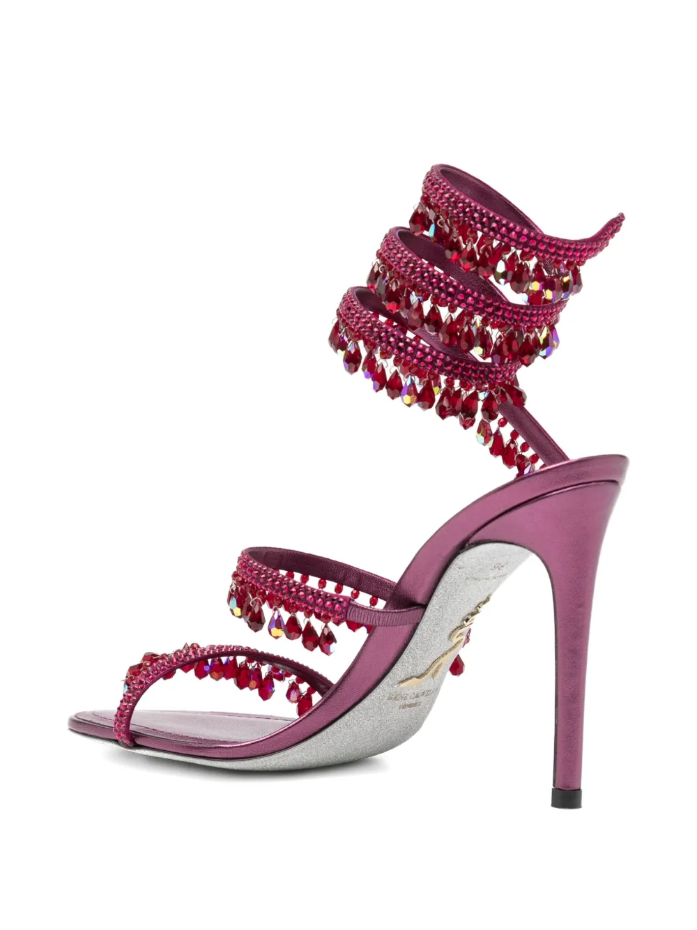 René Caovilla 100mm Chandelier Sandals In Pink
