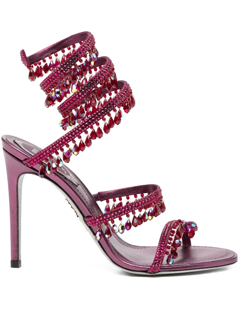 René Caovilla 100mm Chandelier Sandals In Pink