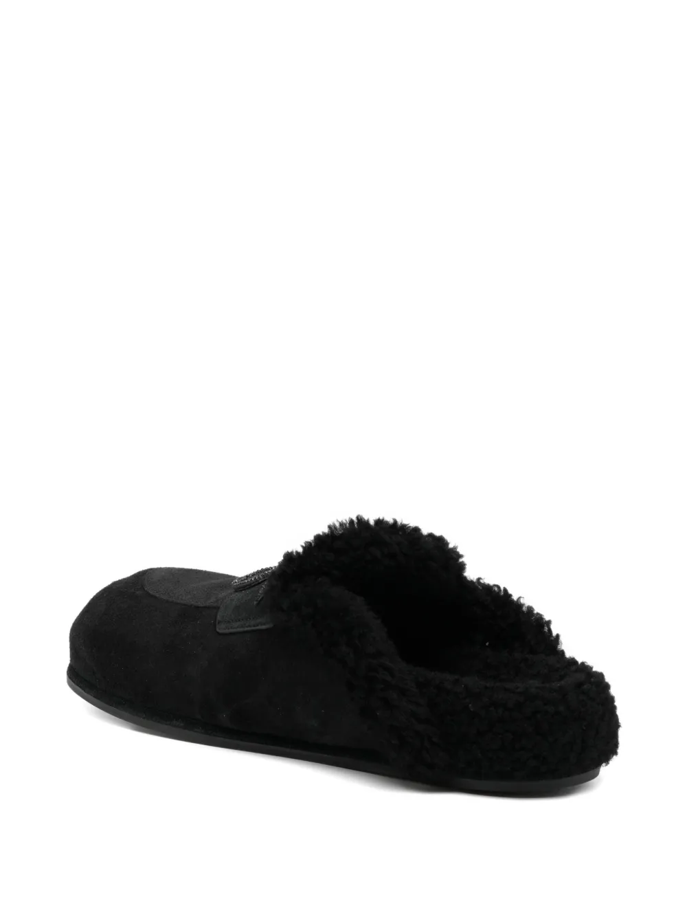 René Caovilla Crystal-embellished Mules In Black