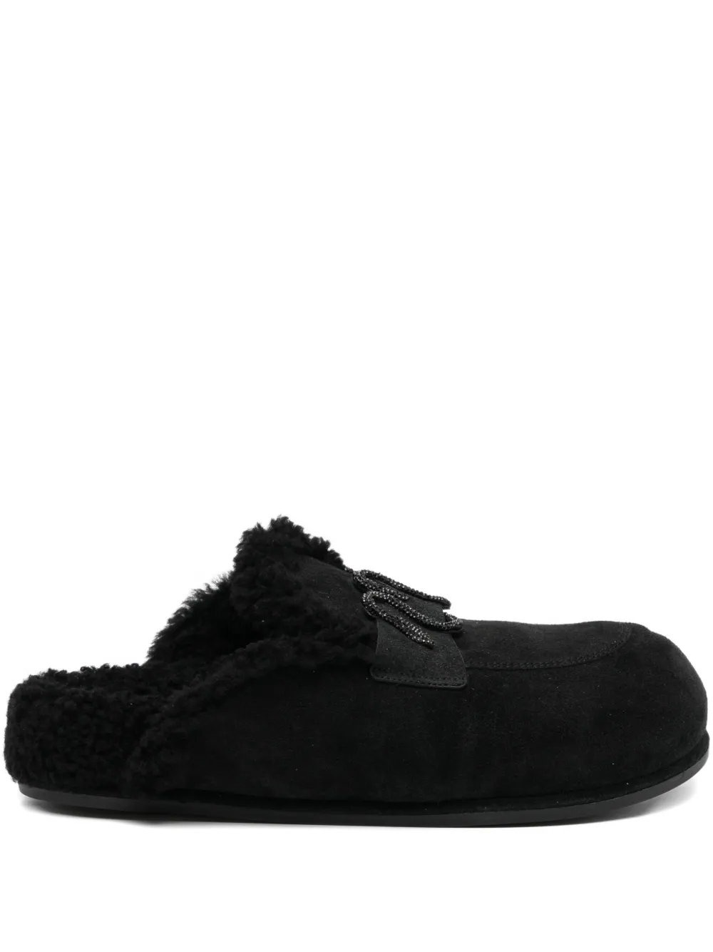 René Caovilla Crystal-embellished Mules In Black